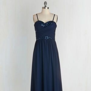 Modcloth Maxi Dress in Navy Blue/Glitter